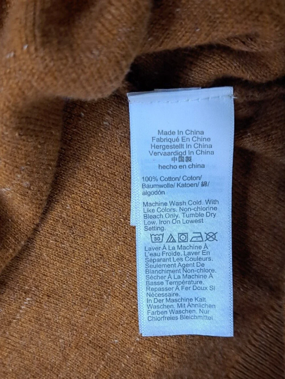 J.Crew Men's Caramel Brown 100% Cotton Raglan Crewneck Sweater Earthy Preppy L